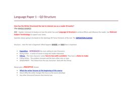 aqa gcse english language paper    structure analysis