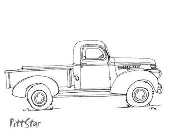 popular items  vintage truck  etsy truck coloring pages vintage