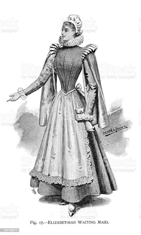 Elizabethian Waiting Maid Stock Illustration Download Image Now Istock