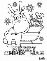 Coloring Christmas Pages Merry Reindeer Kids Sleigh Happy Makeitgrateful Will Holidays sketch template