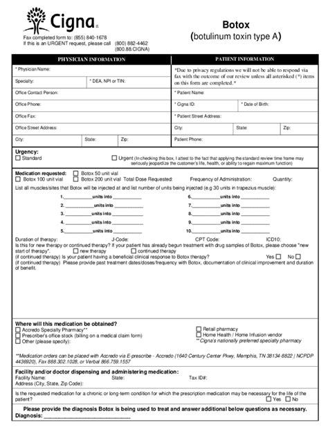 Cigna Botox Prior Authorization Form Fill Out And Sign Printable Pdf