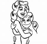 Daughter Mother Coloring Embraced Drawing Pages Colorear Coloringcrew Clipartmag Clipart sketch template