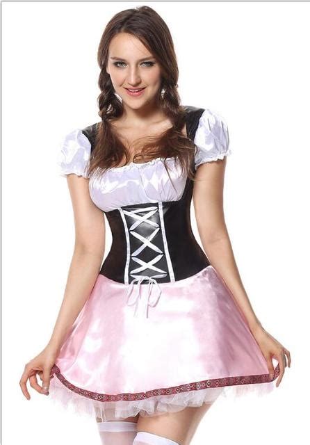 womens traditional german bavarian beer maid costume sexy oktoberfest