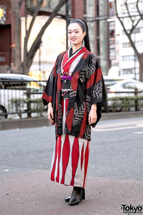 Japanese Street Style W Kimono Hazuki Kimono