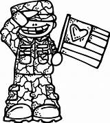 Coloring Pages Soldier Boys Veterans Printable Sheets Boy Wecoloringpage Clip Flag sketch template