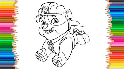 paw patrol rubble coloring pages  coloring book fun   childre