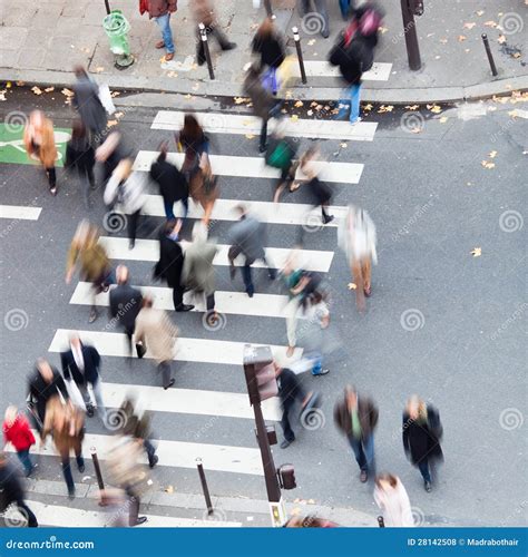 people crossing  street stock photo image  lights