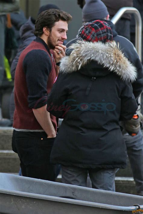 sam and aaron taylor johnson kiss on the set of fifty shades of grey and dakota johnson kisses