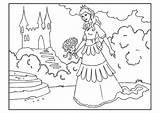 Prinzessin Colorare Principessa Prinses Blumen Malvorlage Disegno Bloemen Coloriage Princesse Fleurs Ausmalbilder Ausmalbild Malvorlagen Ausmalen Zeichnung sketch template