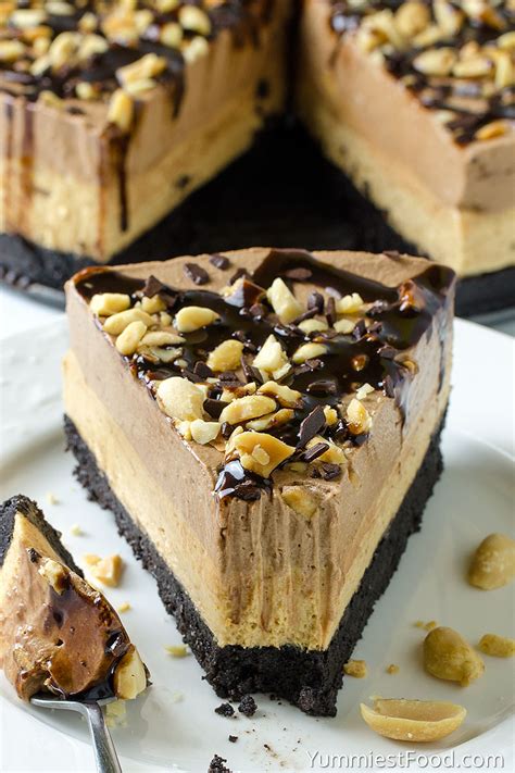 Peanut Butter Chocolate Cheesecake No Bake Recipe From Yummiest
