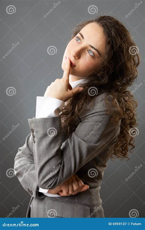 pensive stock image image  beauty expression face