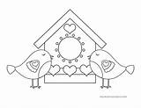Coloring Birds Valentines Valentine sketch template