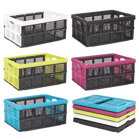 collapsible  litre plastic storage crate box solution home warehouse