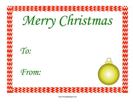 merry christmas gift tag template red frame  printable