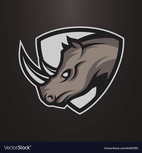 rhino symbol emblem  logo royalty  vector image