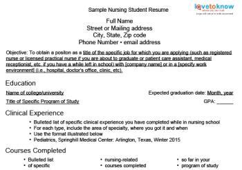 nursing student resume lovetoknow