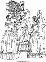 Antica Nobildonne Ausmalen Gathering Persone Pintar Colorarty Vitorianas Mulheres Viktorianische sketch template