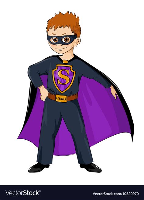 boy  costume superhero royalty  vector image