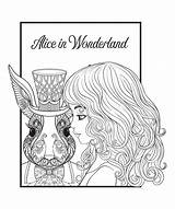 Coloring Wonderland Alice Pages Adult Books sketch template