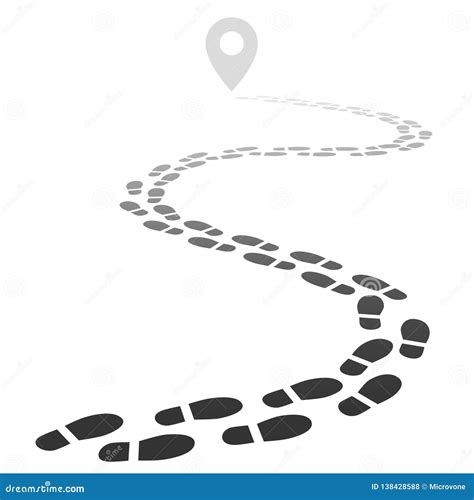 footprint pathway   pointer  map   vector