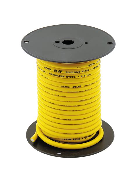 accel  spark plug wire roll stainless steel core mm ft yellow