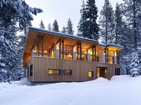 winter home roof sloped  snow   avalanche shed