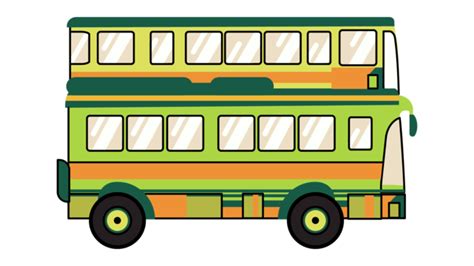 double decker bus illustration png vector psd  clipart  transparent background