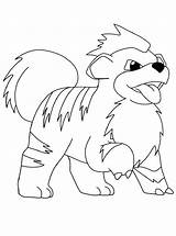Growlithe Coloring Pokemon Pages Getcolorings Color sketch template