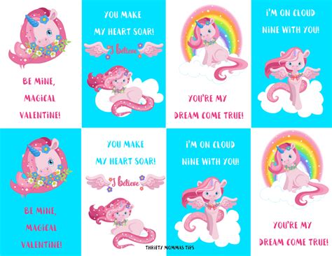 prettiest pink unicorn valentines cards printable thrifty mommas tips