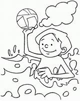 Coloring Water Pages Kids Playing Sea Popular sketch template