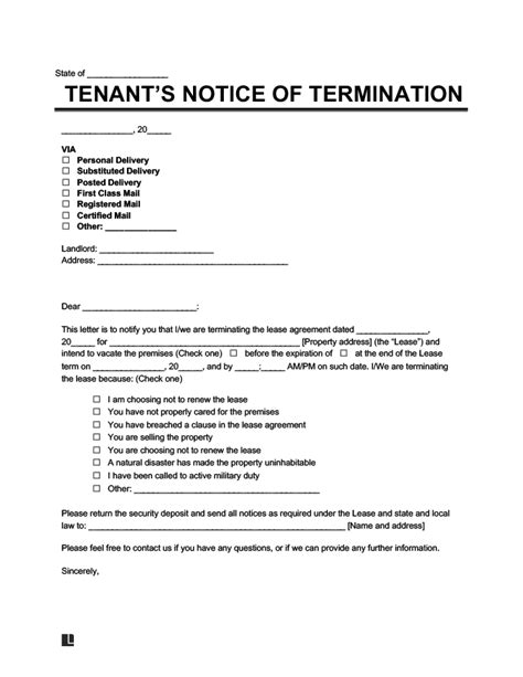 termination  lease illinois template lasopasms