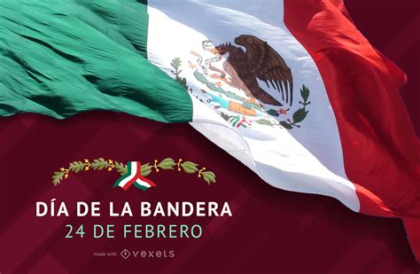 Cartel Del Día De La Bandera De México Diseño Editable