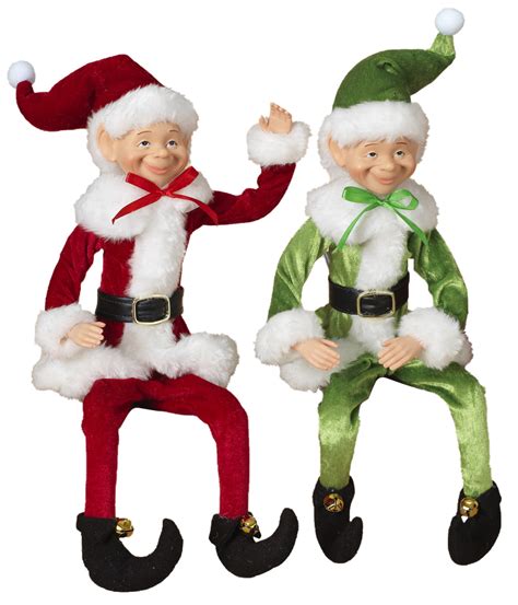 bendable poseable holiday elf elves shelf sitters figurines dolls set