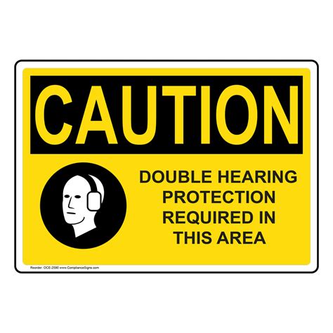 osha double hearing protection required sign  symbol