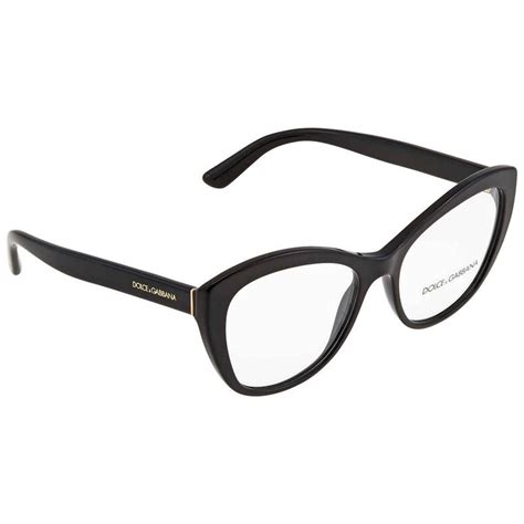 dolce and gabbana ladies black round eyeglass frames dg3284f 501 53