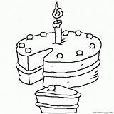 Cake Birthday Coloring Pages Candle 1ad4 Printable Coloring4free Kids Happy Color sketch template