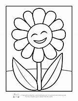 Coloring Pages Flower Kids Flowers Itsybitsyfun Spring Smiling Drawing Sheets Printable Easy Preschool Fun Itsy Bitsy Children Girls Single Choose sketch template