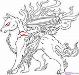 Okami Amaterasu Wolf sketch template