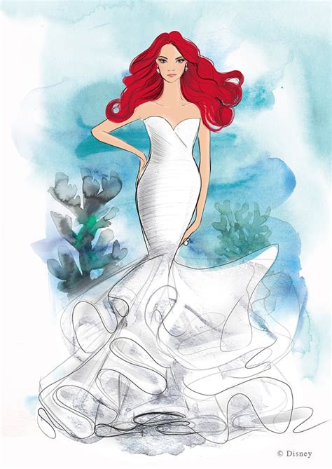 disney s ariel wedding dress design see every disney princess wedding
