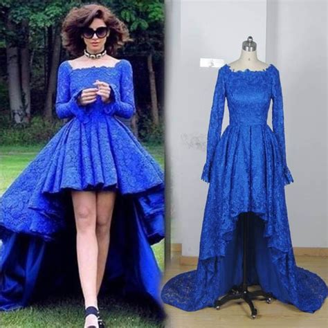 Vintage Square Neck Royal Blue Lace Evening Dresses 2016