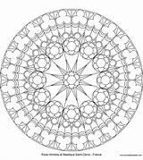 Coloring Window Rose Pages Stained Glass Saint Denis North Pattern Mandala Colouring Book Disegni Printable Color Mandalas Drawing Church Compass sketch template