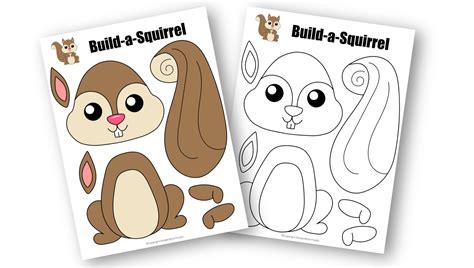 printable squirrel craft template