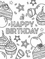 Coloring Birthday Happy Pages Printable Cards Card Adult Template Museprintables Sheets Pdf sketch template