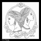 Coloring Pages Zodiac Libra Val Wilson Printable Gemini Fairy Getcolorings Zwilling Visit Choose Board Astrology sketch template