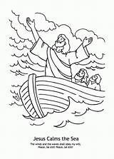 Jesus Storm Coloring Pages Calms Calming Miracles Sea Clipart Paul Bible Calm Calmed Sunday School Shipwrecked Apostle Printable Kids Print sketch template