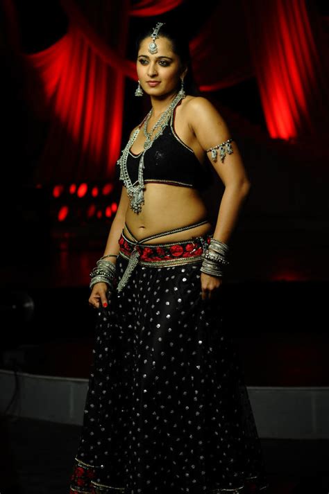 Anushka Shetty Navel Show Latest Photo Gallery In Black Long Dress