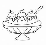 Banana Split Ice Cream Coloring Pages Food Clipart Craft Drawing Cakes Icecream Getdrawings Sheets Books Fruit sketch template