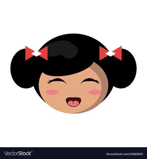 Japanese Girl Face Cartoon Royalty Free Vector Image