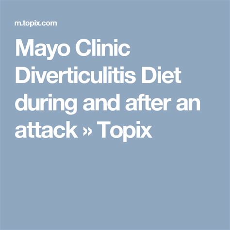 mayo clinic diverticulitis diet     attack