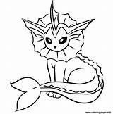 Pokemon Coloring Vaporeon Pages Printable Print Color sketch template